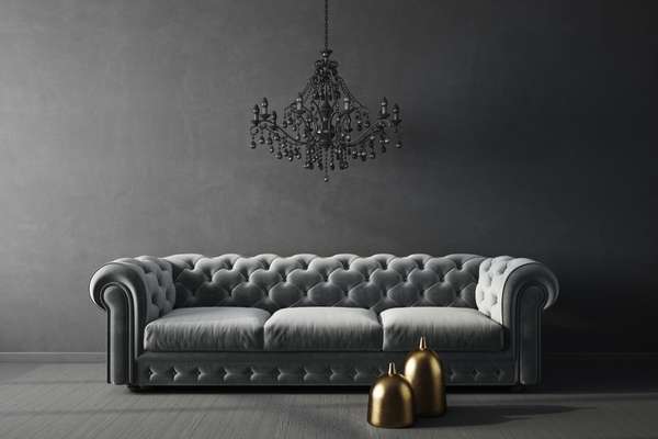 Gray mid-century modern sofa