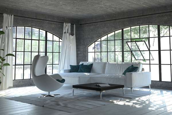 White wool modern sofa