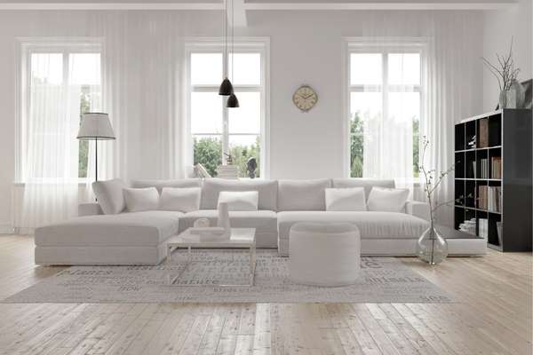 White sectional sofas
