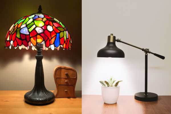Glass And Matalic Table Lamps