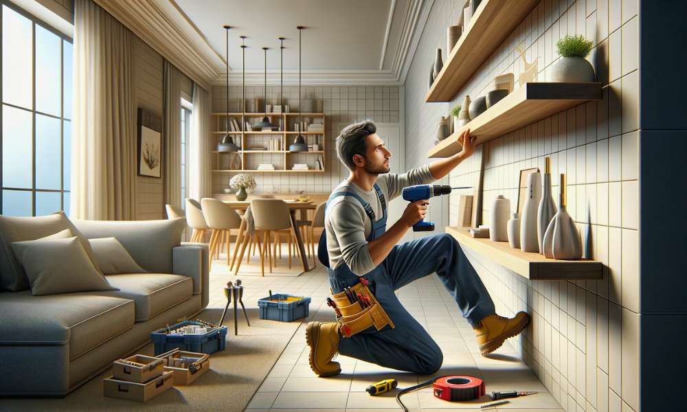 How To Hang Shelves On Tile Walls Without Drilling Super Modern Home