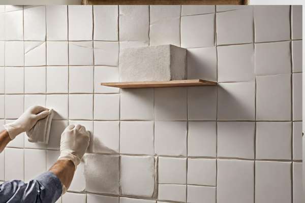 Preparing The Tile Surface Hang Shelves On Tile Walls