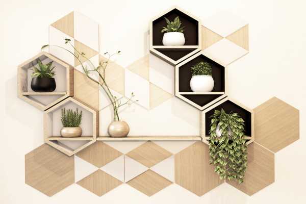 Geometric And Angular Shelves Floating Wall Shelves For Living Room