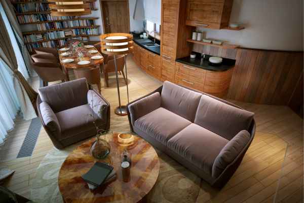 Incorporating Textures Dark Brown Wood Floor Living Room Rustic Furniture