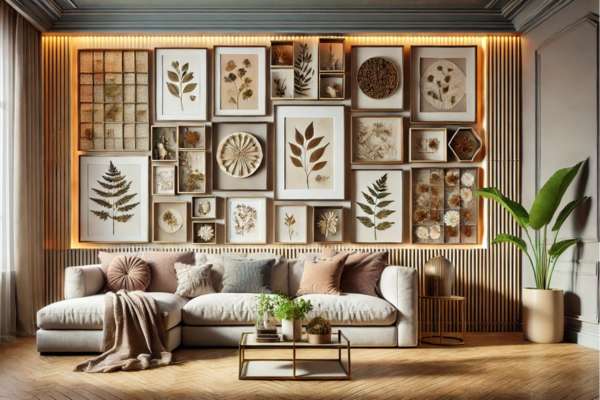 Adding Depth With Layered Arrange Wall Art In Living Room
