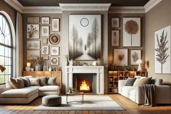 Arranging Wall Art Above A Sofa Or Fireplace  
