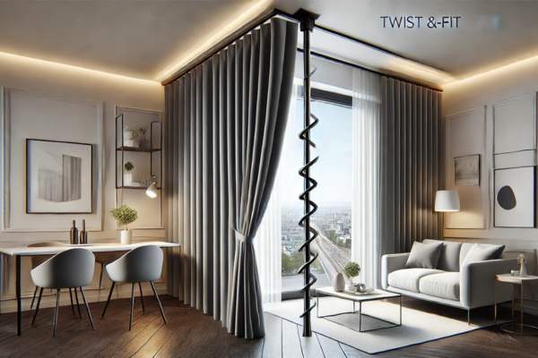 Using Twist-and-Fit Curtain Rods For A Seamless Look
