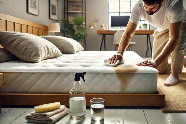 Treat Tough Stains With Vinegar how to clean memory foam mattress topper
